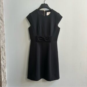 NWT Kate Spade Bow Front Cap Sleeve A-Line Black Cocktail Dress, Size 4.